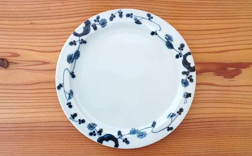 金善製陶所 20cm 円リムプレート 岩花蝶 2枚 有田焼 食器 器 
