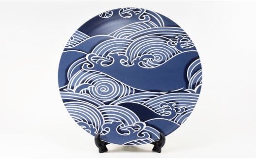 有田焼 盛り付けたくなる大皿！錦銀渦紋 (うずもん) 30cm プ