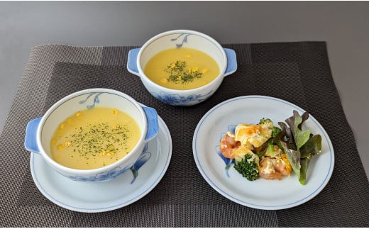 有田焼 胡蝶蘭スープ碗・受け皿 ( 青 / ピンク ) 【東洋セラ