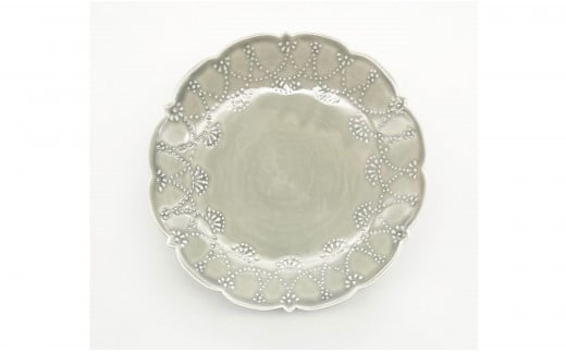 有田焼 惣次郎窯 大串真司 華やぎ 高台コンポート 7寸 グレ