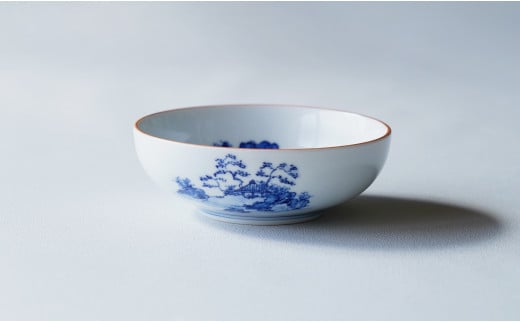 起山窯 有田焼 山水絵 小鉢 A17-1