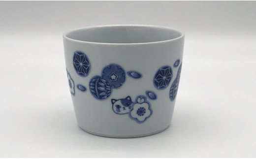 有田焼 猫部カップ 5個セット・花てまり柄 有田テラス ネコ