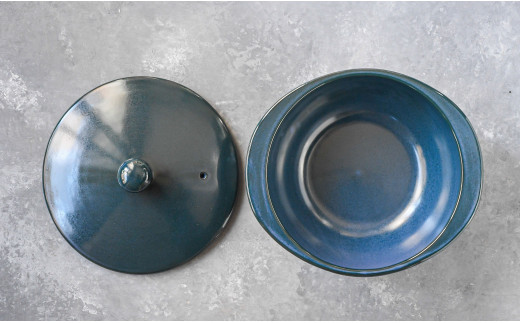 有田焼 おしゃれな万能鍋 5way pot ネイビー 大小 2個セット 