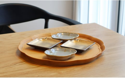 有田焼 mamekozara（Gold・Green）4枚セット【まるふく】食器 器 