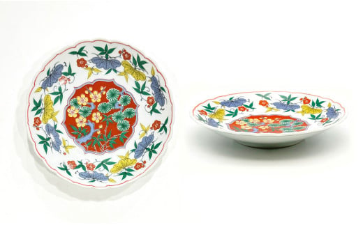 有田焼 松竹梅6寸皿 18cm 2枚セット 24to3【西富陶磁器オリジ