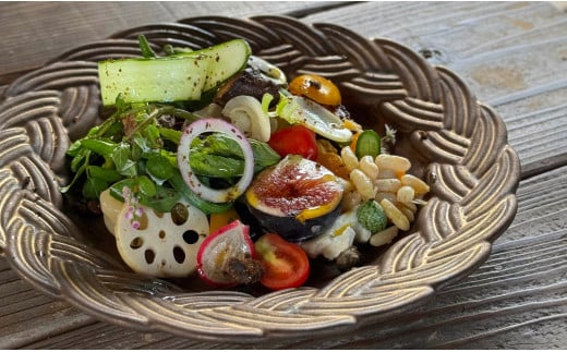 有田焼 amiプレート金泥 Lサイズ【24to3 西富陶磁器】和食器 