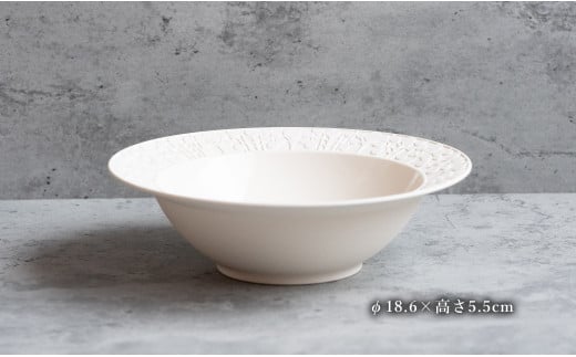 有田焼 切り紙文様のレリーフ 樹葉蕾花 ボウル 4個 セット (