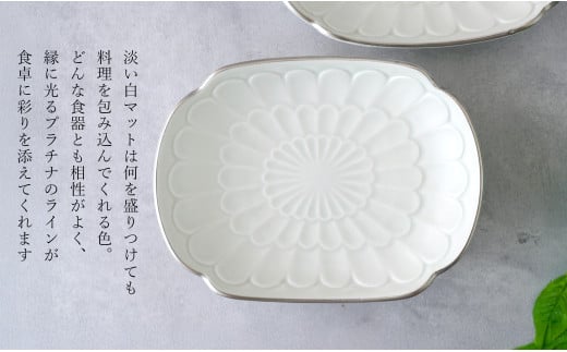 【アウトレット 訳アリ】有田焼 渕プラチナ 楕円皿 2枚 セ