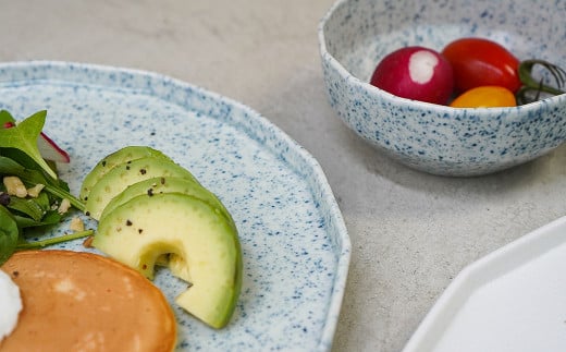 有田焼 23.5cm 十六角プレート / 10.5cm 十六角ボウル 4枚セット