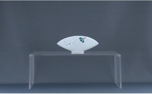 有田焼 お香立〈萩文〉【赤絵白磁硯処 雪月花】手描き 伝