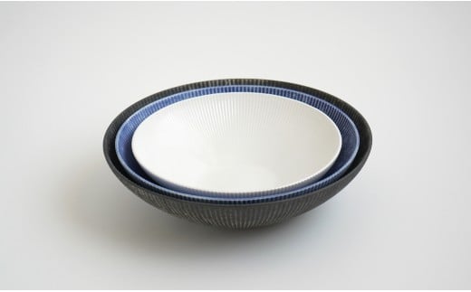 有田焼 白磁 鎬(しのぎ）ボール 3点セット【李荘窯業所】食