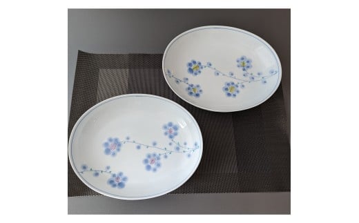 有田焼 華山窯 早風花パスタ皿（黄・紫）各2枚 4枚セット【