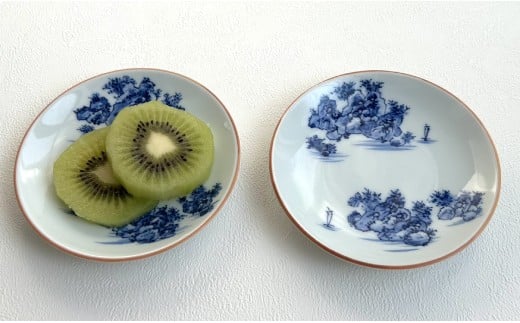 有田焼 山水絵小皿セット（2枚1組）【起山窯】食器 うつわ 