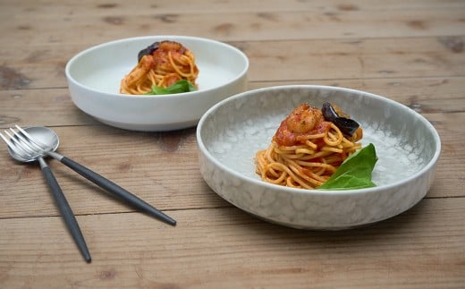 有田焼 17cm カットボウル（グレーうのふ・鉄粉釉）2点 セッ