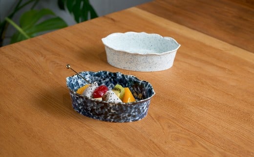 有田焼 15cm オーバルボウル(L)  2点 セット 【金善製陶所】和