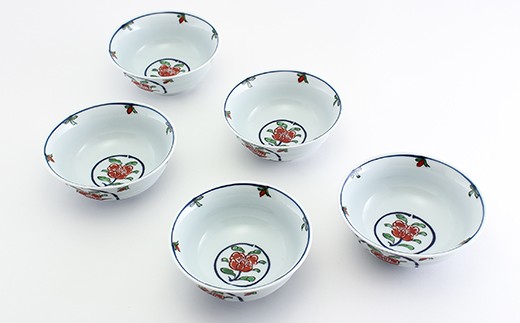 源右衛門窯 染錦牡丹丸紋 取鉢 器 食器 小鉢 鉢 サラダ鉢 有