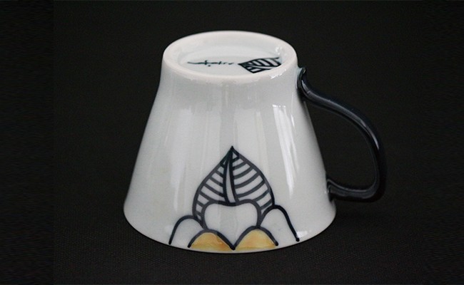 バラのマグカップ（黄）【やきもの工房こすず】フリーカ