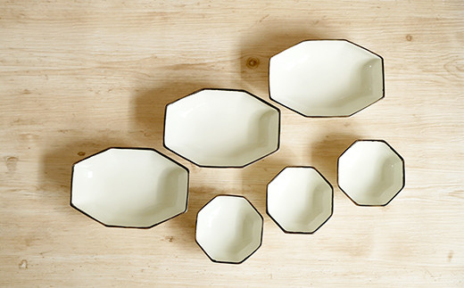 金善製陶所 長角八角小鉢 豆八角小鉢 6点セット 有田焼 和
