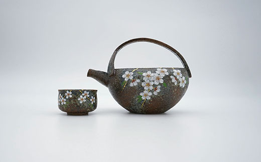 伝作窯 窯変 桜 酒器セット 有田焼 A100-76