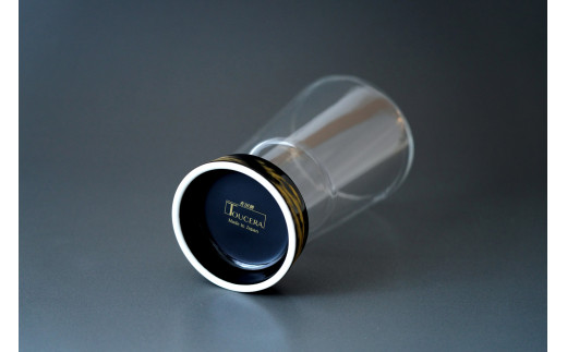 有田焼とガラスのコラボ Fortune glass大 （黄金富士）東洋セ