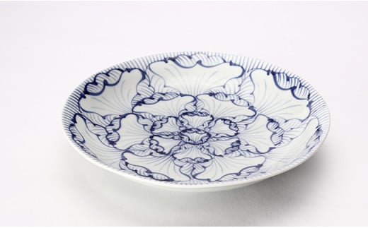 有田焼 染付花弁紋 6.5寸深皿 2枚セット【丸兄商社】食器 器