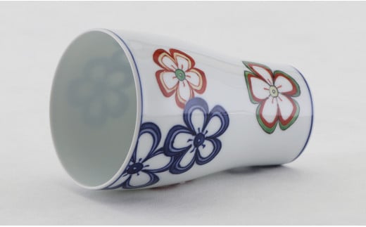 源右衛門窯 染錦花ちらし 食器 花柄 カップ フリーカップ 