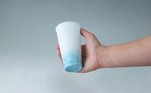 やま平窯元 エッグシェル タンブラーM 泡 Blue A22-88