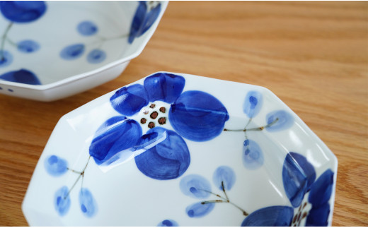 【食卓を楽しむ】有田焼 リム八角鉢 Mサイズ 2個セット【皓