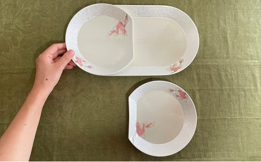 田清窯 組める有田焼 煌めく木蓮花 プレート皿 大 3枚セッ