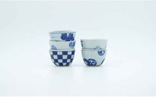 有田焼 絵変り 湯呑 手びねり せん茶 5個セット【山口洋一