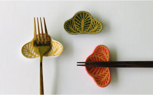 有田焼 招福はしおき/松型3色セット 深海三龍堂 A12-196