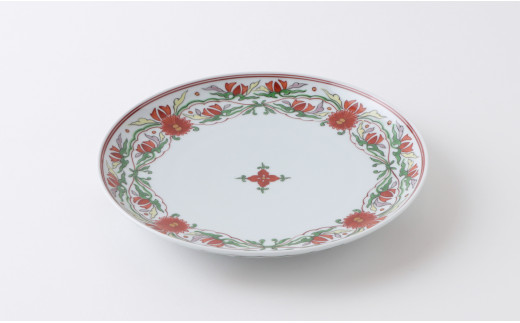 源右衛門窯 赤絵花唐草文 皿 器 食器 盛皿 飾り皿 プレート 