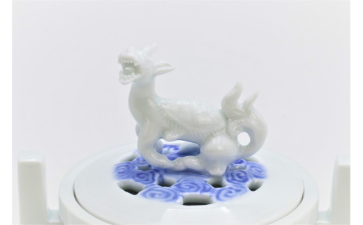 有田焼 禁裡御用（宮内庁）窯元 辻精磁社 染付葡萄唐草鳥