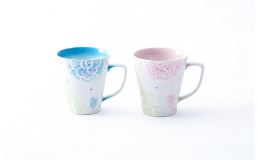 有田焼 バララスターマグカップ ブルーとピンクのペアセッ
