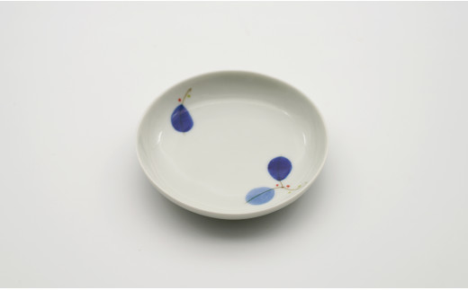 有田焼 染付葉紋 丼（麺鉢）＋豆小皿 深海三龍堂 A17-3