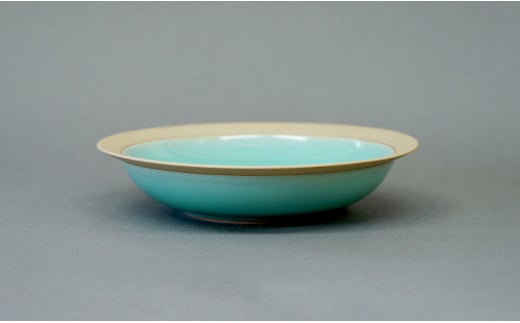 有田焼 翡翠リム皿 大 23.5cm【梶原大敬 茂正工房】器 うつわ