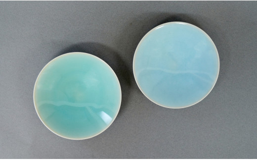 有田焼 翡翠天青小皿 2色セット【梶原大敬 茂正工房】器 う