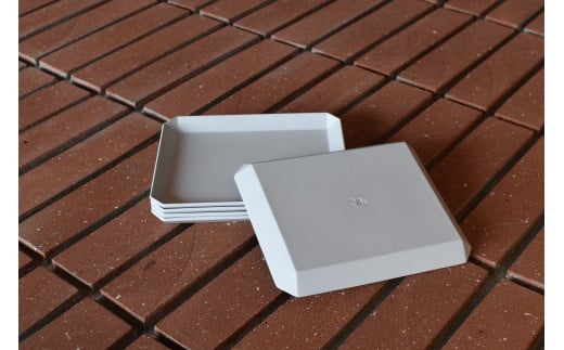 1616/ TY Square Plate 165 Gray 5枚セット【1616/arita japan】有田焼 食