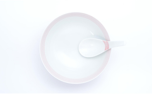 有田焼 究極のラーメン鉢 黒・赤呉須象嵌 ペアセット レン