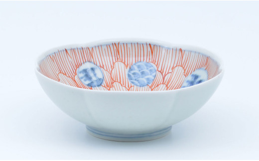 有田焼 文青 輪花預け鉢 丸紋花弁紋・山水松竹梅 2個セット