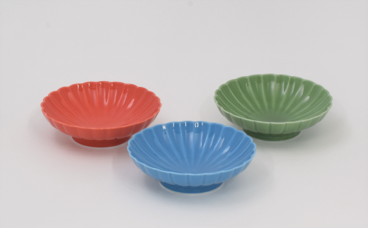 有田焼 深川製磁 釉遊彩菊花小付3枚入（VIVID） 皿 食器 A24-56