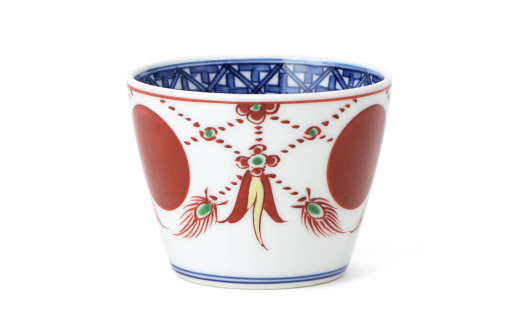 源右衛門窯 赤絵瓔珞手 そば猪口 器 食器 小鉢 そばちょこ 