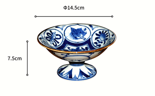 有田焼 染付の手造風高台鉢【ARITAYAKI-STORE】 30000円 3万円 A30-