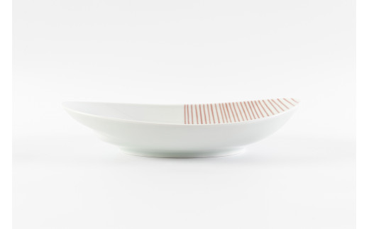 有田焼 其泉 オーバル皿 ストライプ 2色ペア【賞美堂本店】