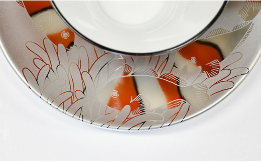 【有田焼・香蘭社】マリン・碗皿＆プレート4点セット A110-4