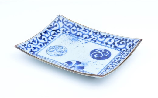 有田焼 蛸からくさ丸紋 長角皿 2枚セット【まるぶん】食器 