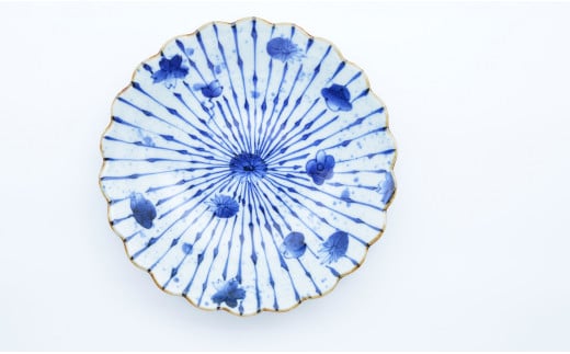 有田焼 十草花散らし 8寸盛皿 24.5cm 2枚セット【まるぶん】