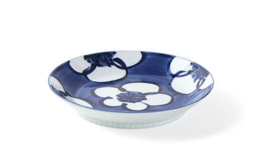 源右衛門窯 染付梅絵 深皿 器 食器 皿 カレー皿 パスタ皿 有