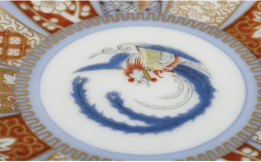 有田焼 染錦金彩鳳凰 ペア菊割取皿【深川製磁】とっておき