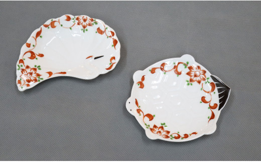 有田焼 銘々皿 鶴と亀 ペアセット 大慶 食器 うつわ 器 お正